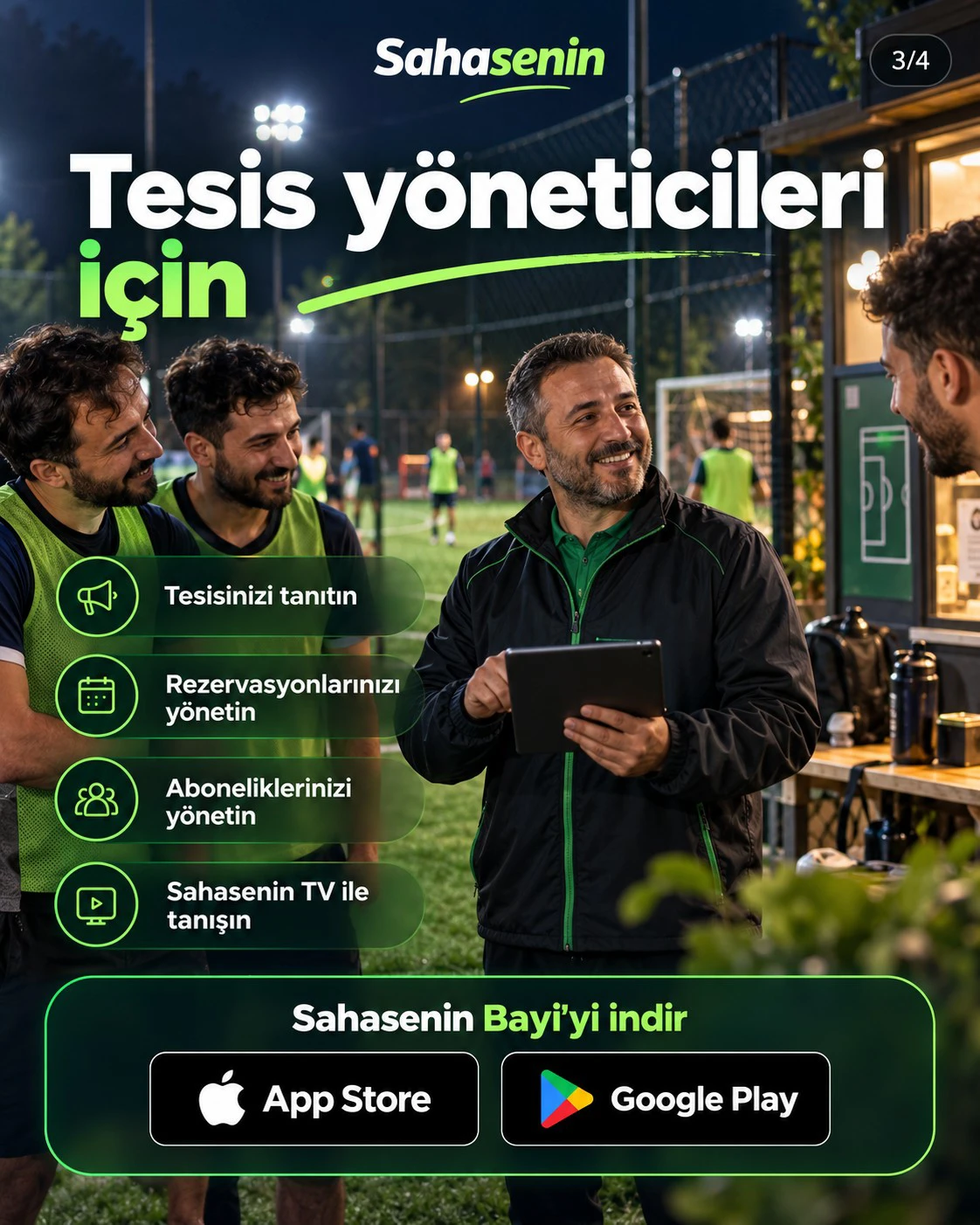 Tesisinizi Sahasenin’de Tanıtın, Rezervasyon ve Aboneliklerinizi Yönetin